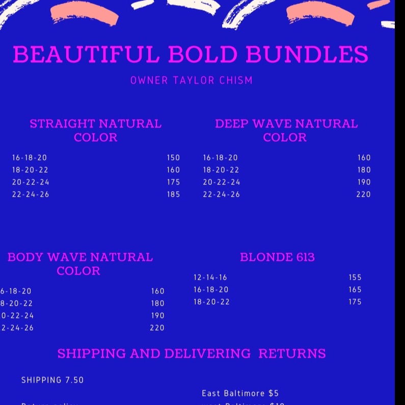 Beautiful bold bundles